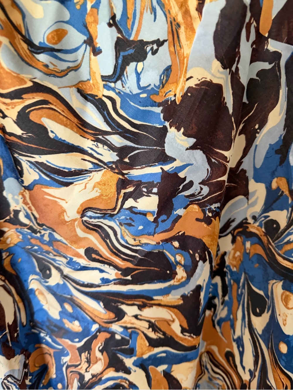 Abercrombie & Fitch Blue, Tan and Brown Swirl Slip Midi Dress - Picture 5 of 5